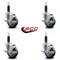 Service Caster 3.5'' Thermoplastic Rubber Swivel 1'' Expanding Stem Caster Set with Brake, 4PK SCC-EX20S3514-TPRB-TLB-1-4 - alternate 3